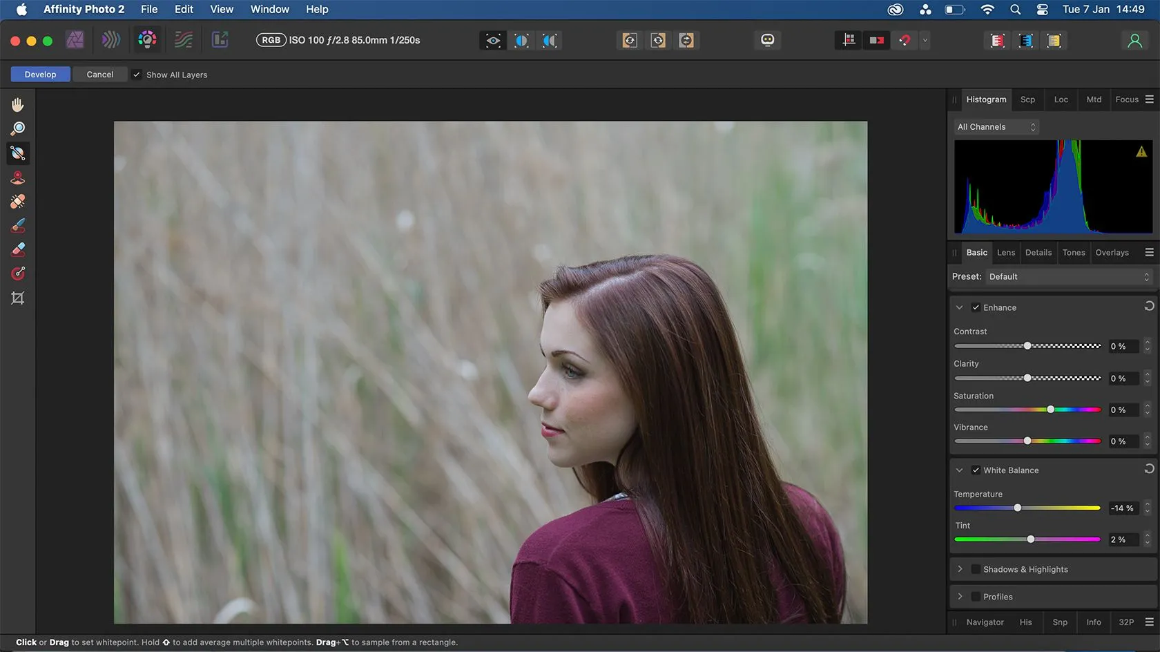 Affinity Photo với tính năng chỉnh sửa ảnh RAW bằng Develop Persona