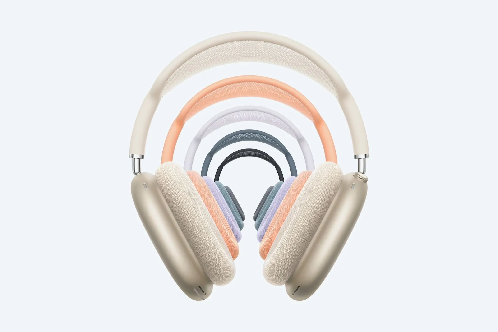 AirPods Max phiên bản USB-C với nhiều tùy chọn màu sắc khác nhau, thể hiện thiết kế cao cấp và đa dạng
