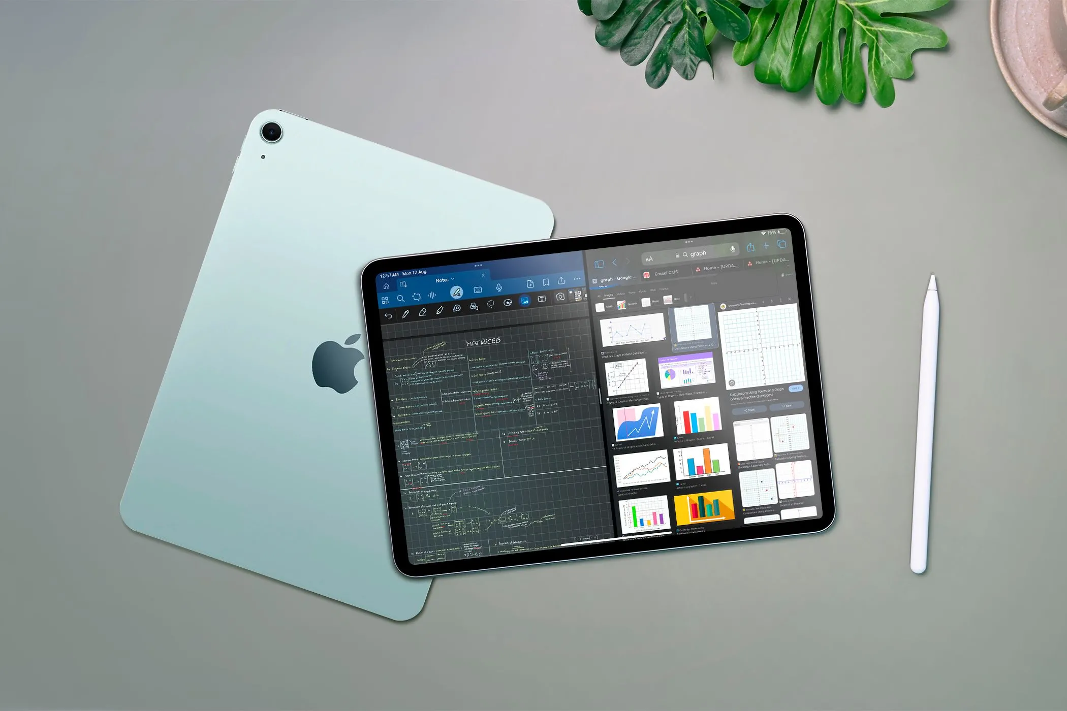 Ảnh chụp màn hình iPad hiển thị hai ứng dụng chia đôi màn hình trong chế độ đa nhiệm, nhấn mạnh khả năng làm việc nhiều cửa sổ nhưng vẫn còn những hạn chế so với trải nghiệm laptop.