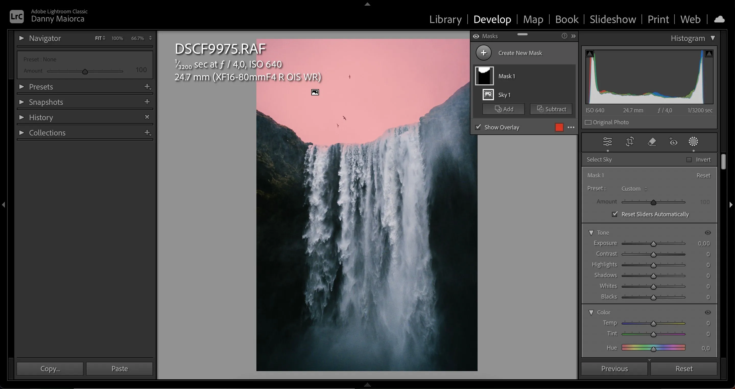 Áp dụng Mặt nạ AI bầu trời trong Lightroom để chỉnh sửa vùng trời
