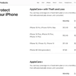 Bảng giá gói bảo hành AppleCare+ cho các dòng iPhone khác nhau