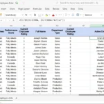 Bảng tính Excel hiển thị danh sách nhân viên đang hoạt động được lọc bằng hàm FILTER.