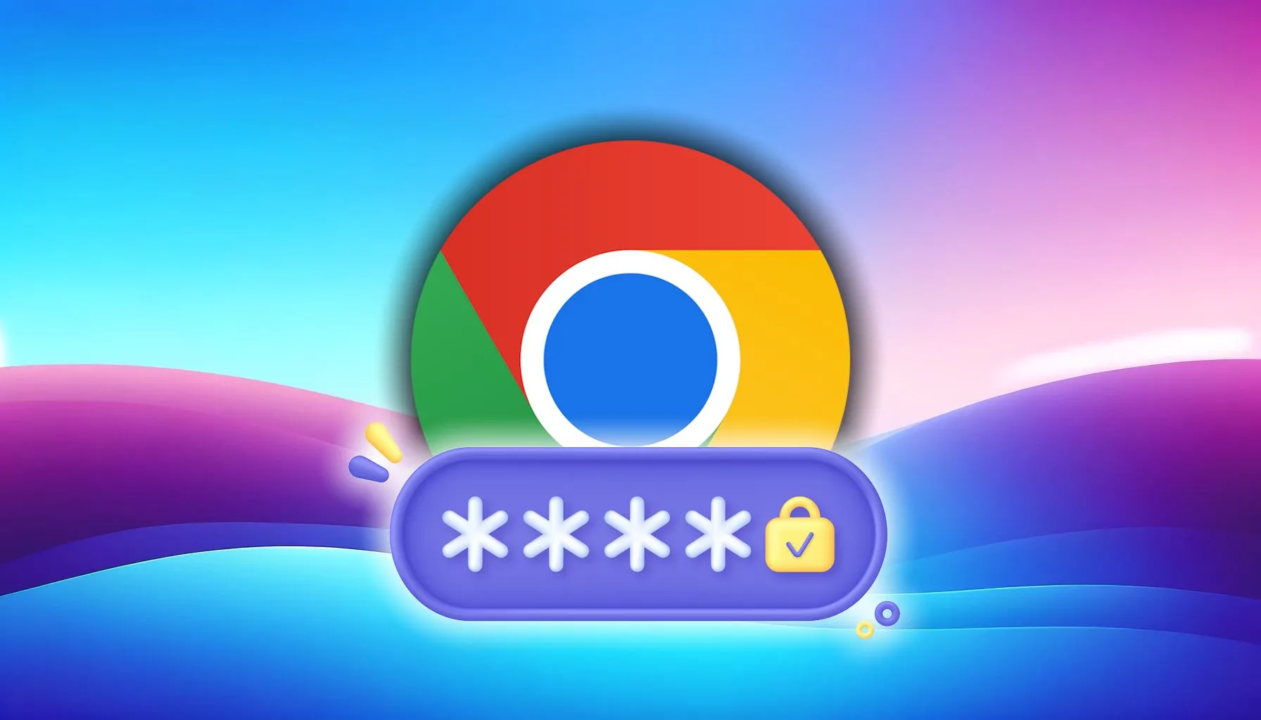 Biểu tượng Google Chrome với giao diện nhắc nhở mật khẩu