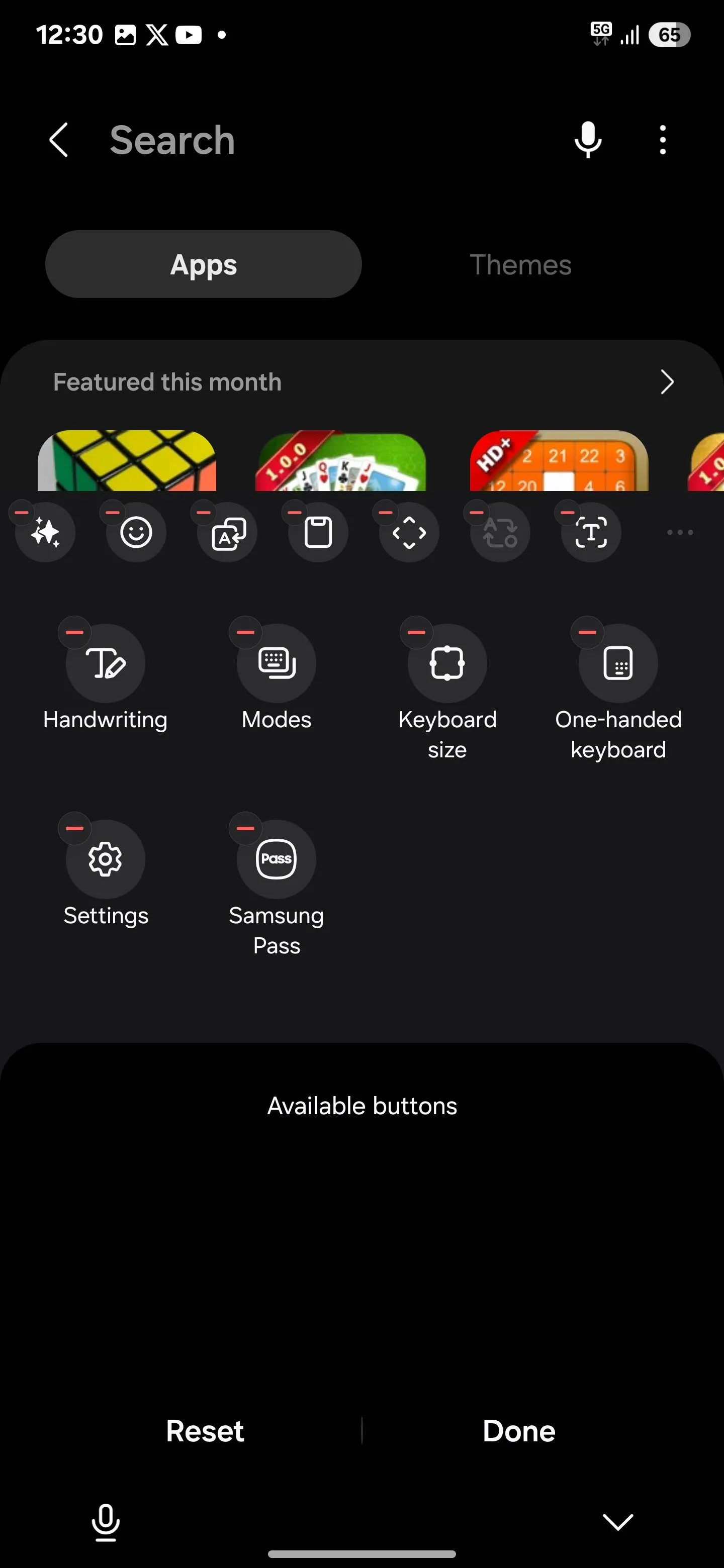 Biểu tượng Samsung Pass xuất hiện trên thanh tác vụ của Bàn phím Samsung.