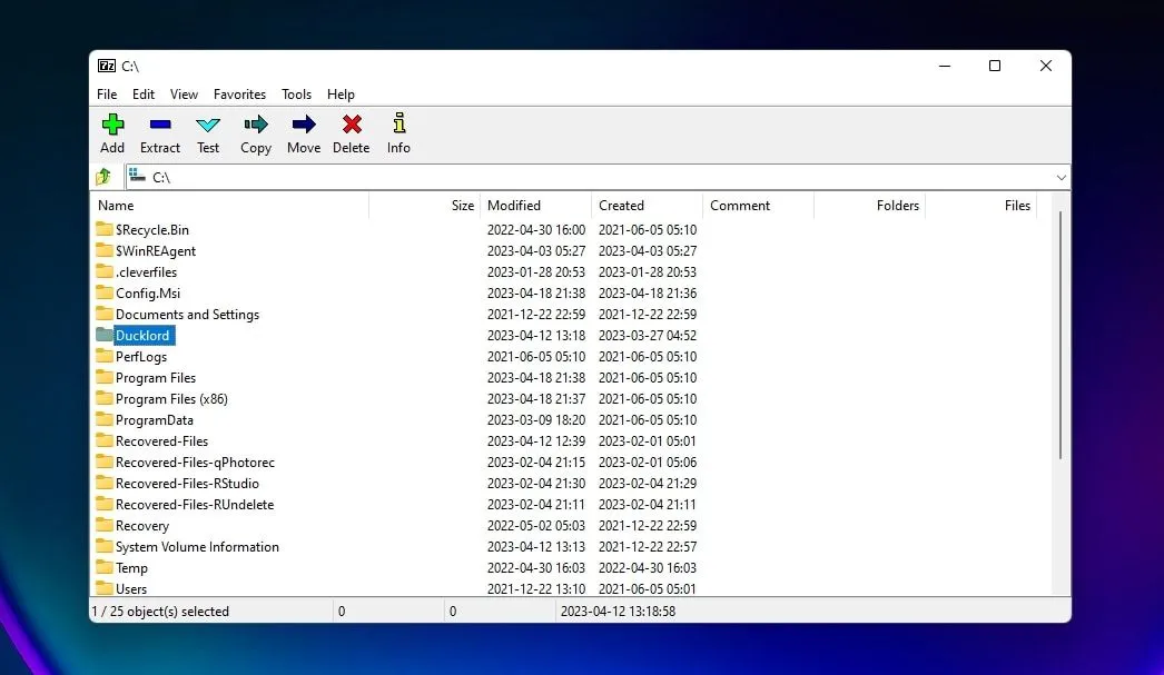 Biểu tượng ứng dụng nén và giải nén 7-Zip, phần mềm tối ưu quản lý tệp tin.