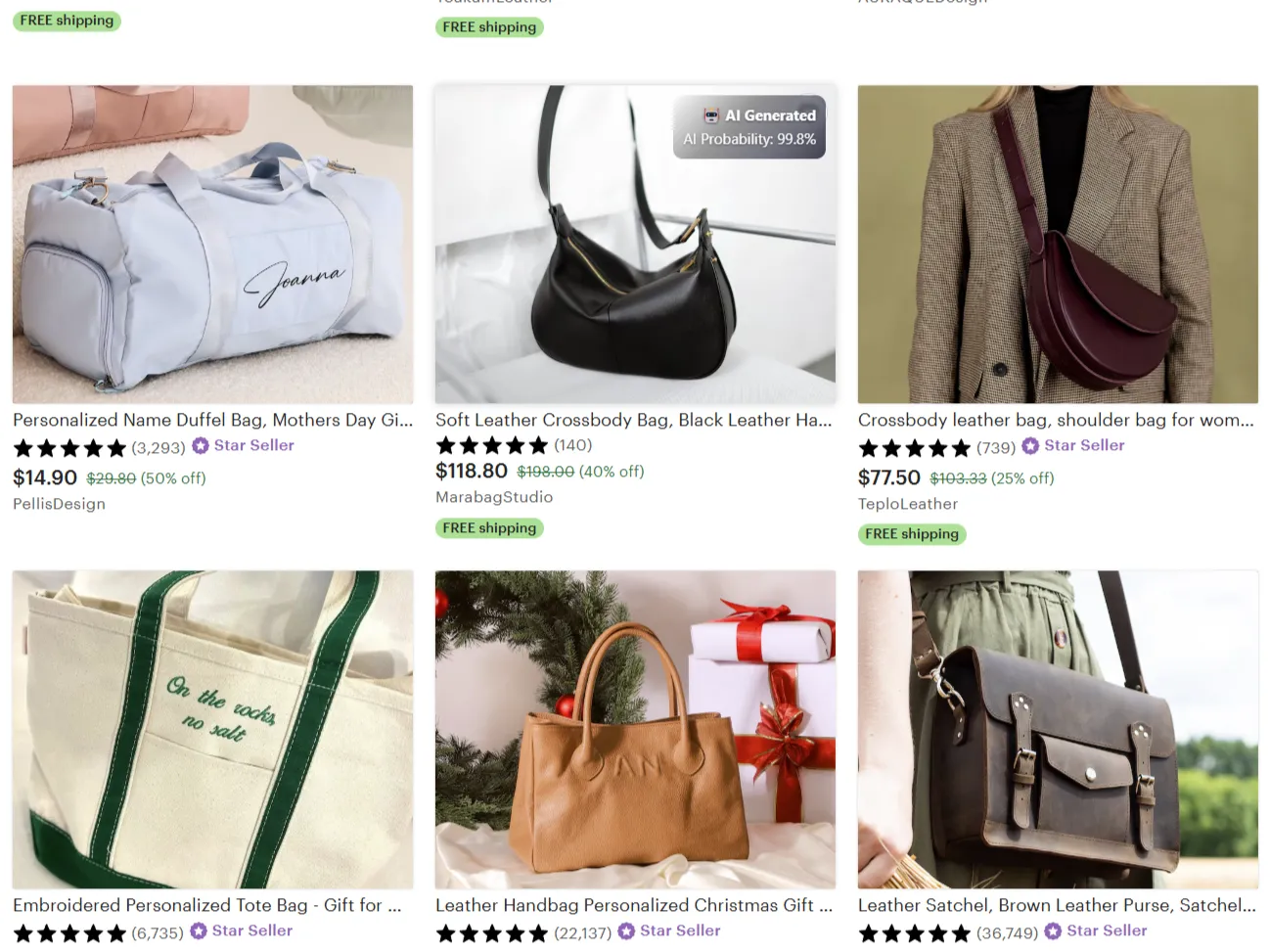 BitMind tiện ích mở rộng Chrome phát hiện hình ảnh sản phẩm AI trên Etsy.