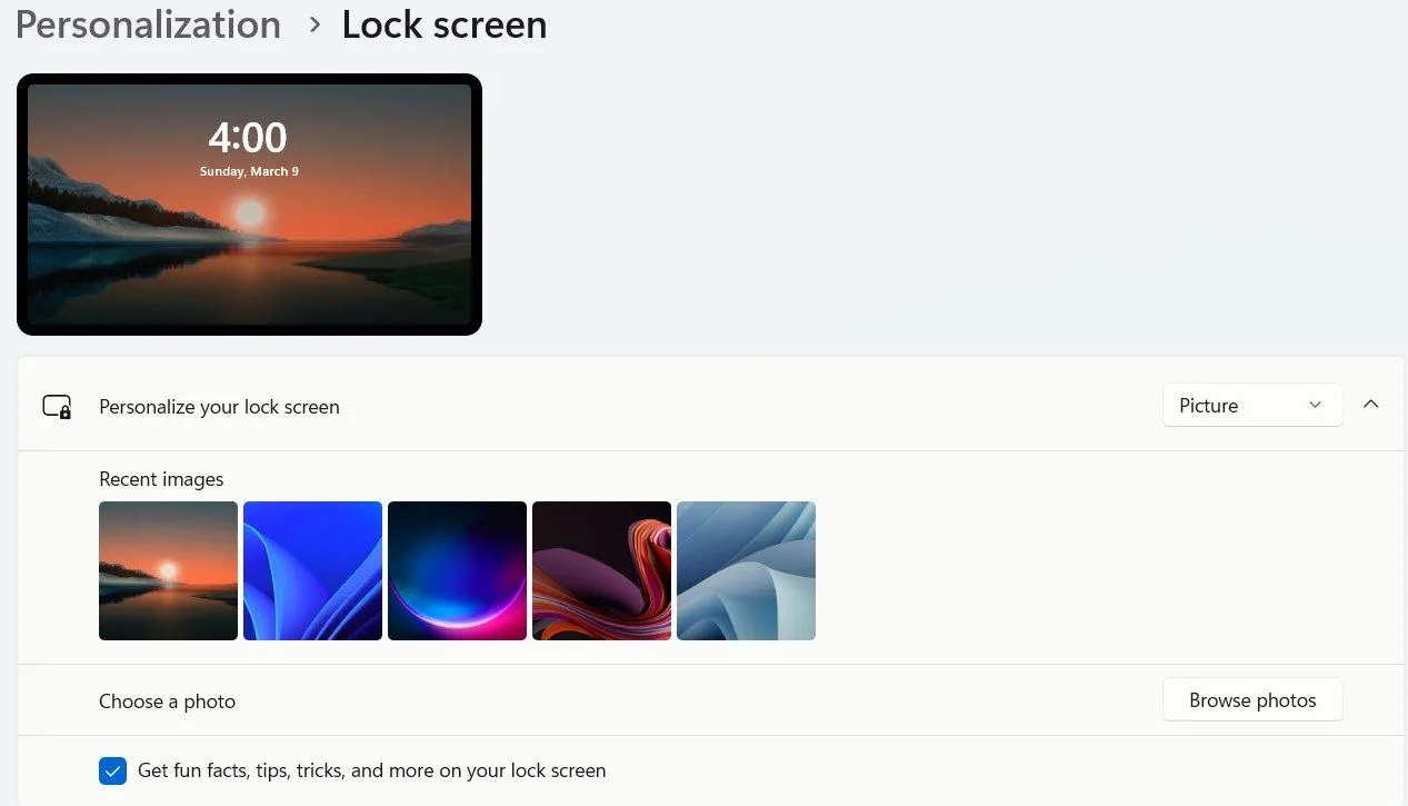 Cá nhân hóa hình nền màn hình khóa trên Windows 11