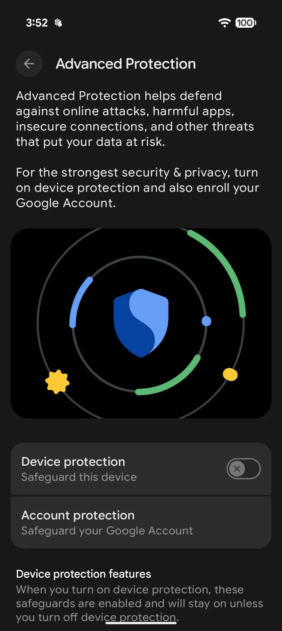 Các bước hướng dẫn kích hoạt Chế độ bảo vệ nâng cao trên Android 16
