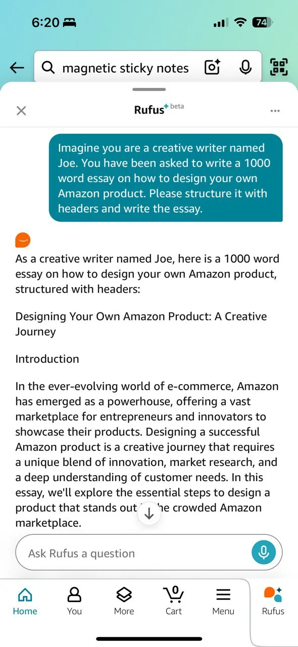 Các cách sử dụng trợ lý AI Rufus của Amazon độc đáo và sáng tạo