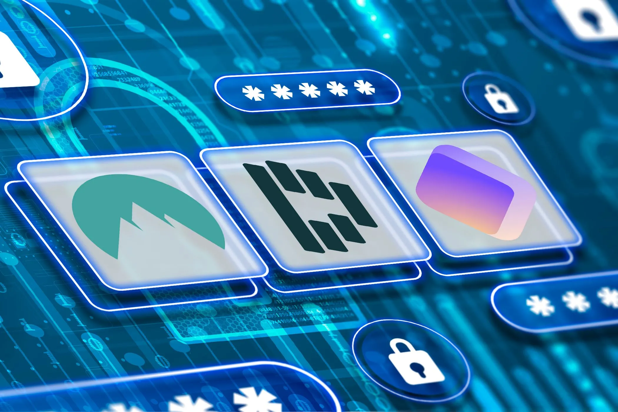 Các logo của NordPass, Dashlane và Proton Pass minh họa tầm quan trọng của việc sao lưu mật khẩu