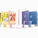 Các phiên bản màu sắc của iMac, minh họa cho sự đa dạng lựa chọn cấu hình máy tính All-in-One của Apple