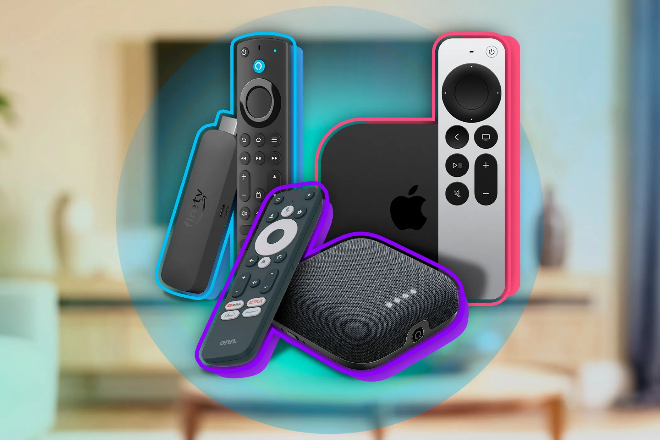 Các thiết bị streaming phổ biến như Amazon Fire Stick, Roku và Apple TV có thể biến màn hình thường thành Smart TV