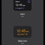 Các tùy chọn widget đồng hồ trên điện thoại Samsung