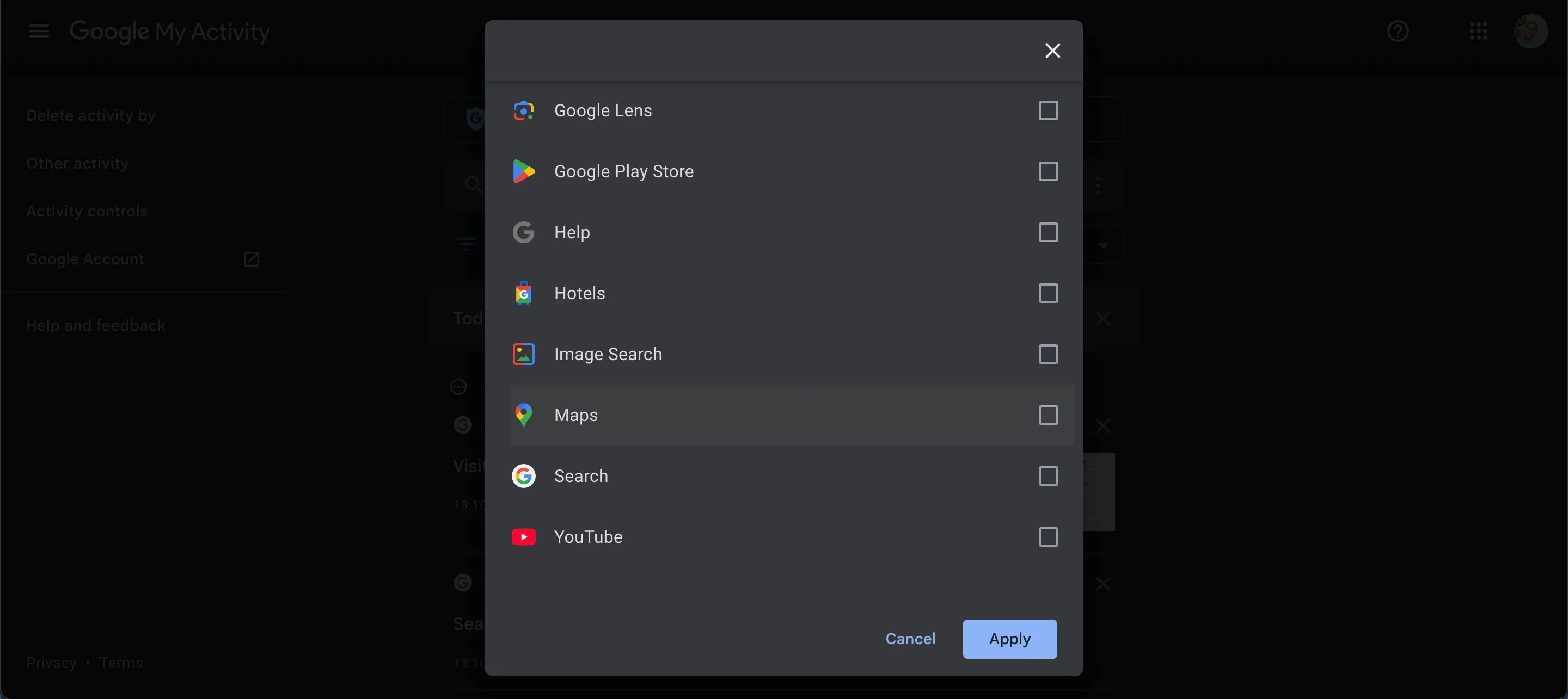 Các ứng dụng và nền tảng của Google nơi dữ liệu người dùng được thu thập