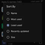 Cách sắp xếp và lọc ứng dụng ít dùng trong Google Play Store