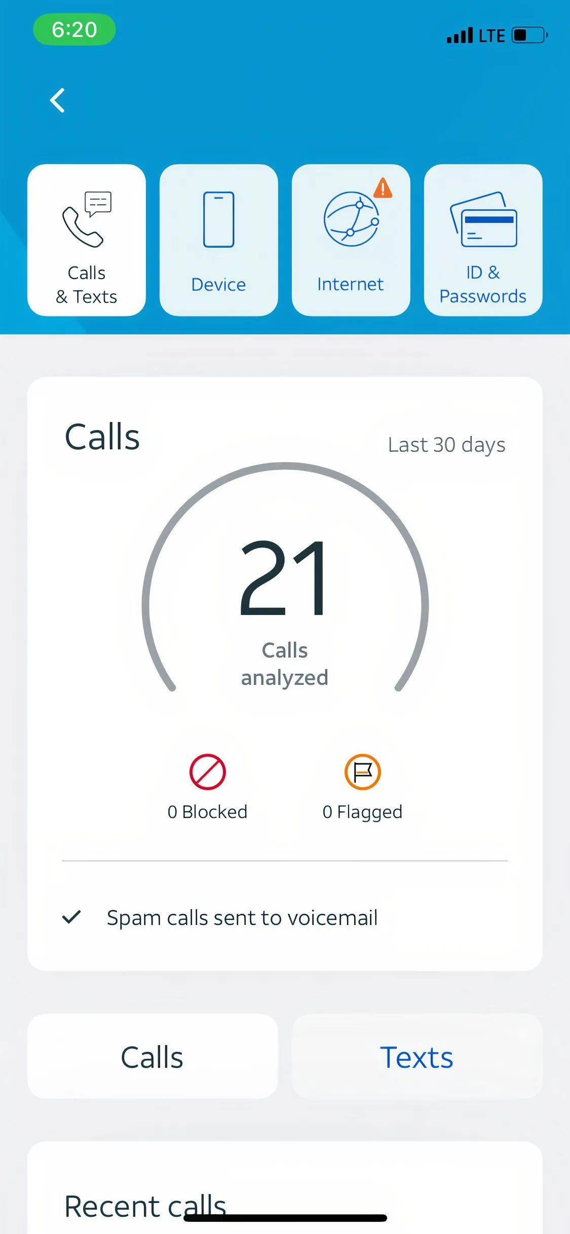 Cài đặt hoặc báo cáo cuộc gọi spam trong ứng dụng AT&amp;T ActiveArmor