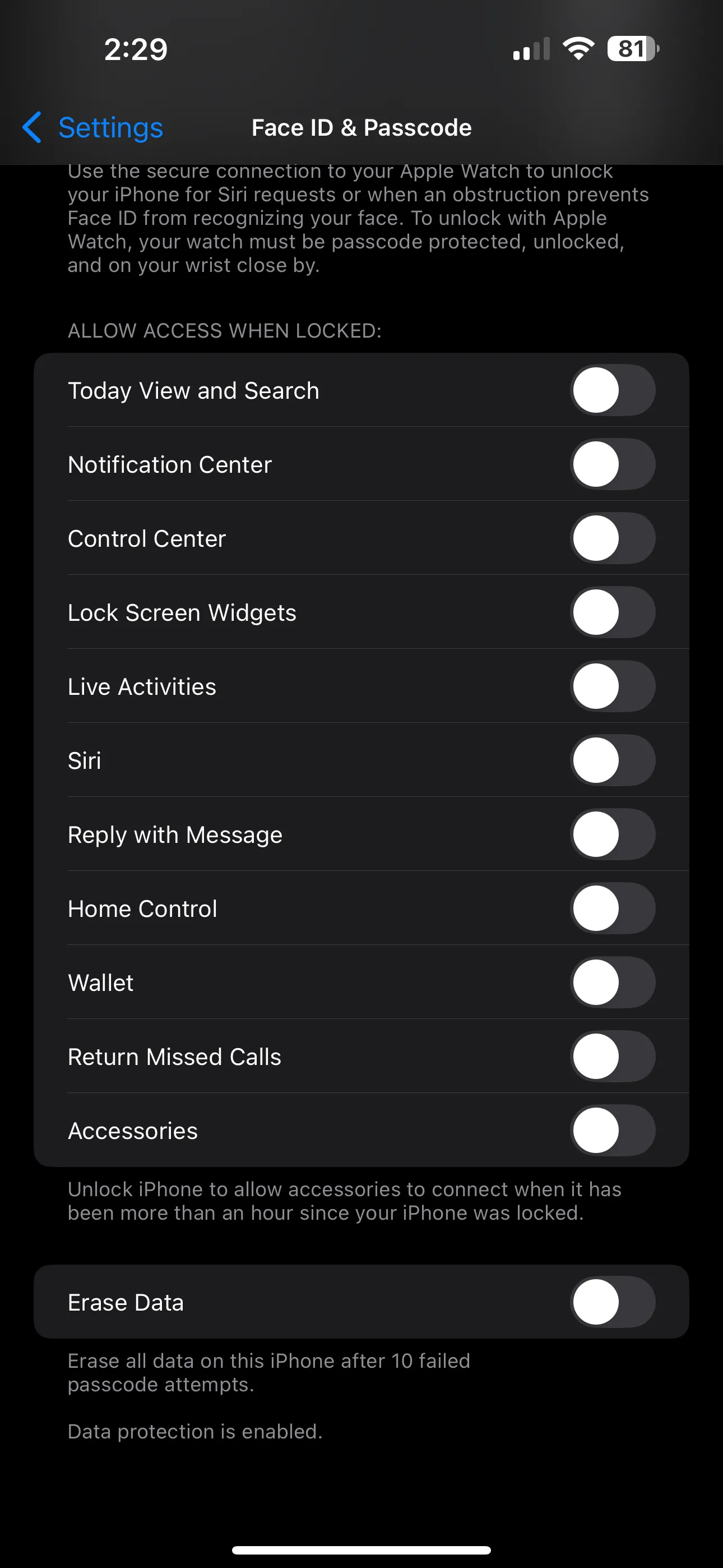 Cài đặt iPhone cho các ứng dụng và thông báo hiển thị khi màn hình bị khóa