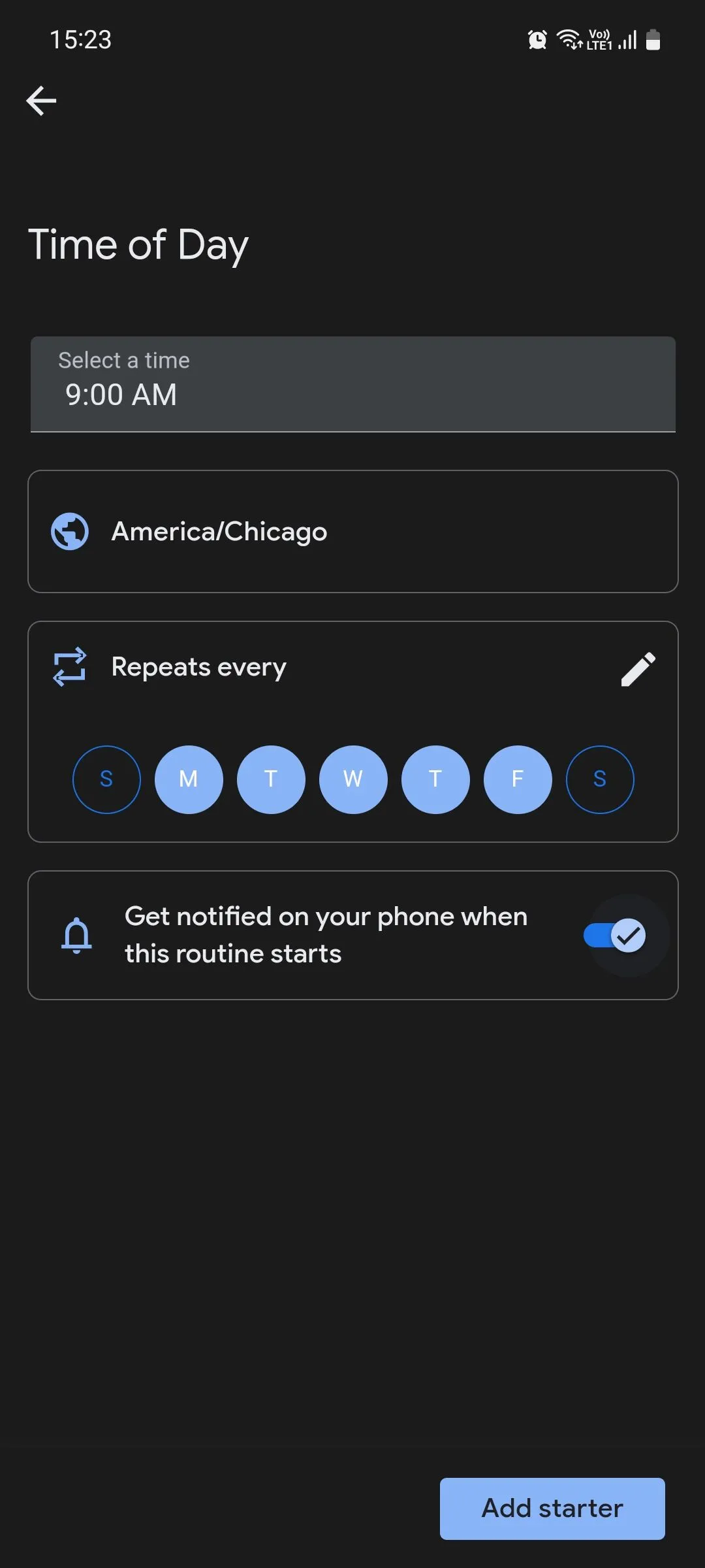 Cài đặt kích hoạt quy trình tự động hóa dựa trên thời gian trong Google Assistant Routines