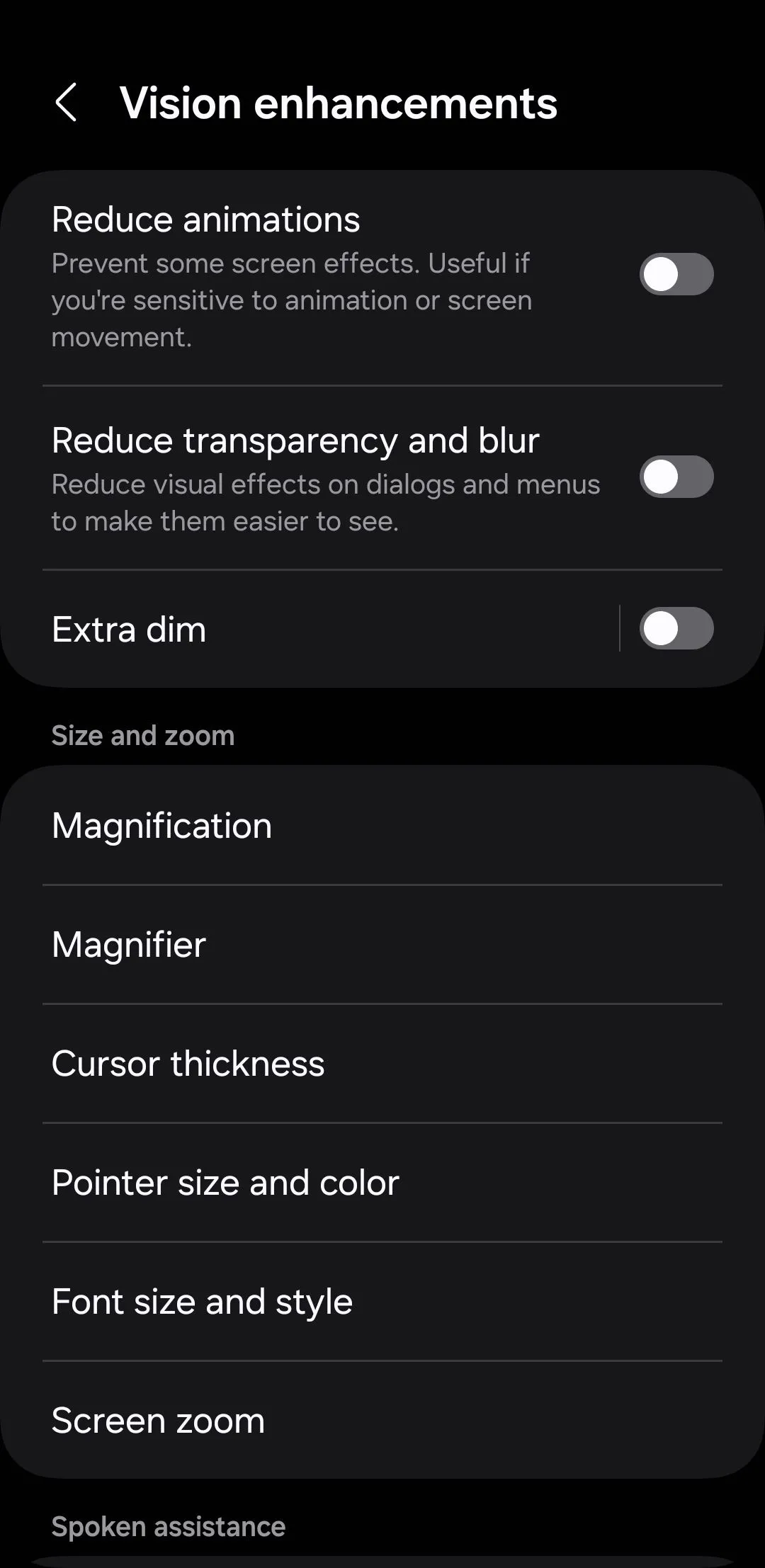 Cài đặt nâng cao tầm nhìn với tính năng giảm độ sáng màn hình Android