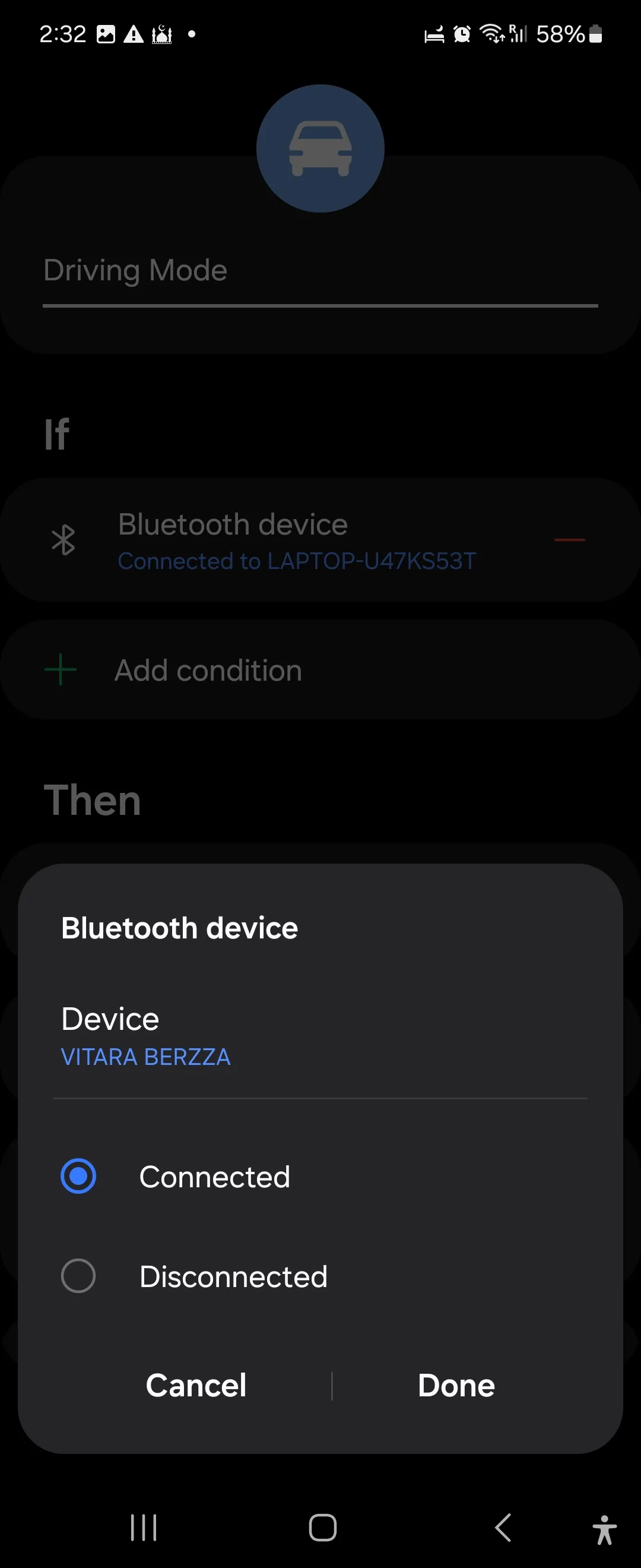 Cài đặt Quy trình chế độ lái xe với Bixby trên Samsung Galaxy Flip 6