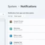 Cài đặt thông báo Windows 11 hiển thị tùy chọn tắt thông báo Google Chrome.