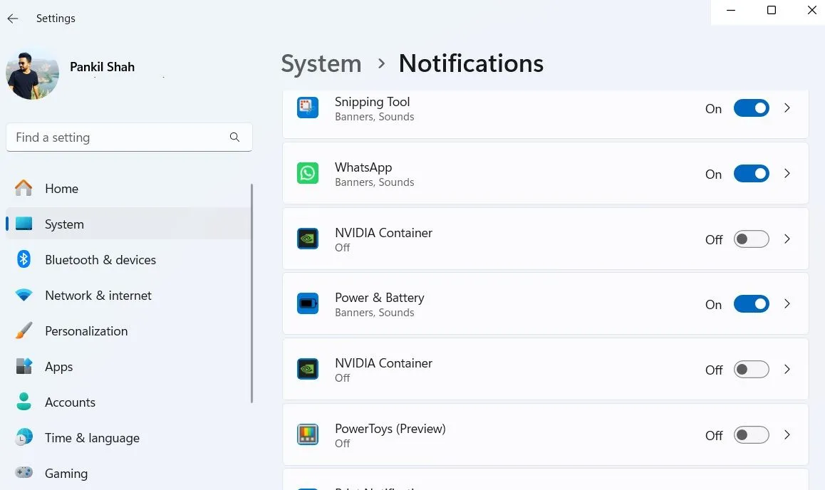 Cài đặt tùy chỉnh thông báo cho ứng dụng cụ thể trên Windows 11