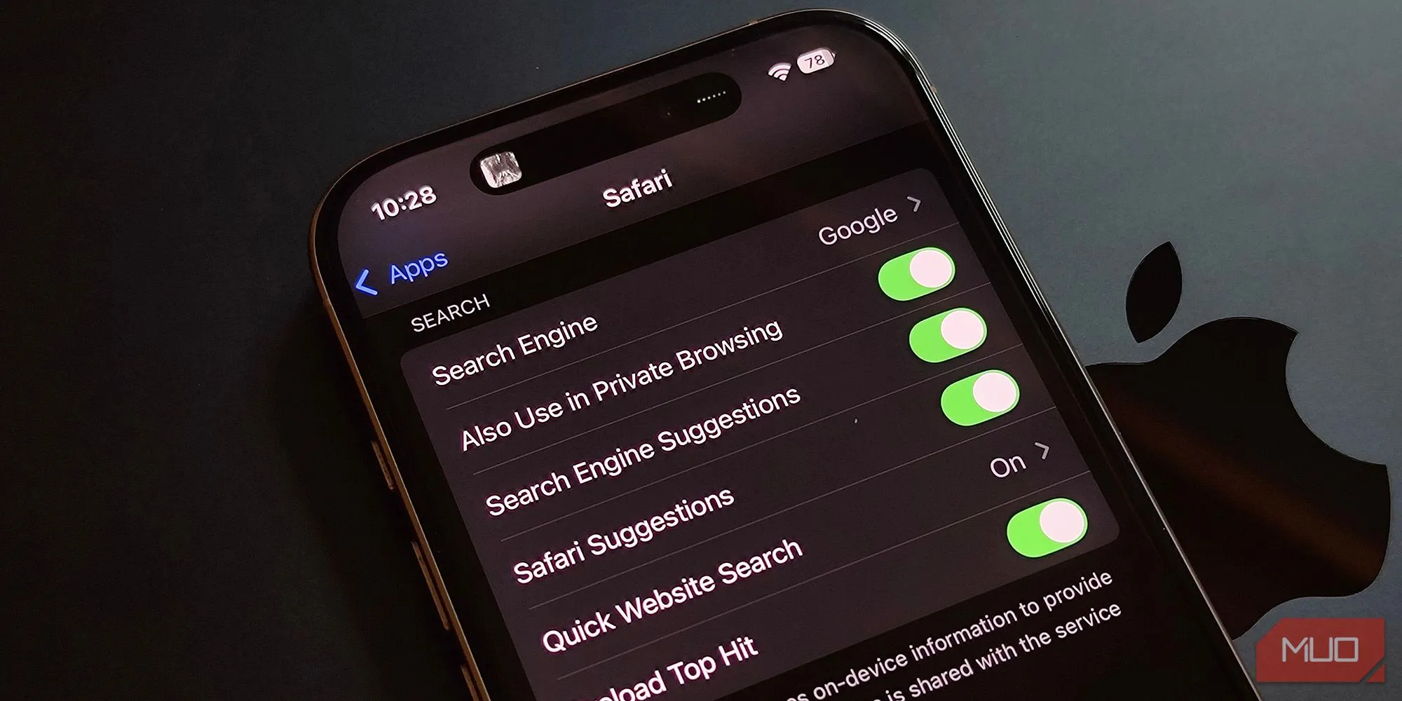 Cài đặt ứng dụng Safari trong ứng dụng Cài đặt của iOS, minh họa cách Apple bố trí các tùy chọn