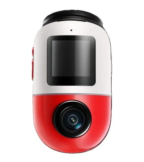 Camera hành trình 70mai Dash Cam 4K Omni màu đỏ và trắng với thiết kế hiện đại, nổi bật.