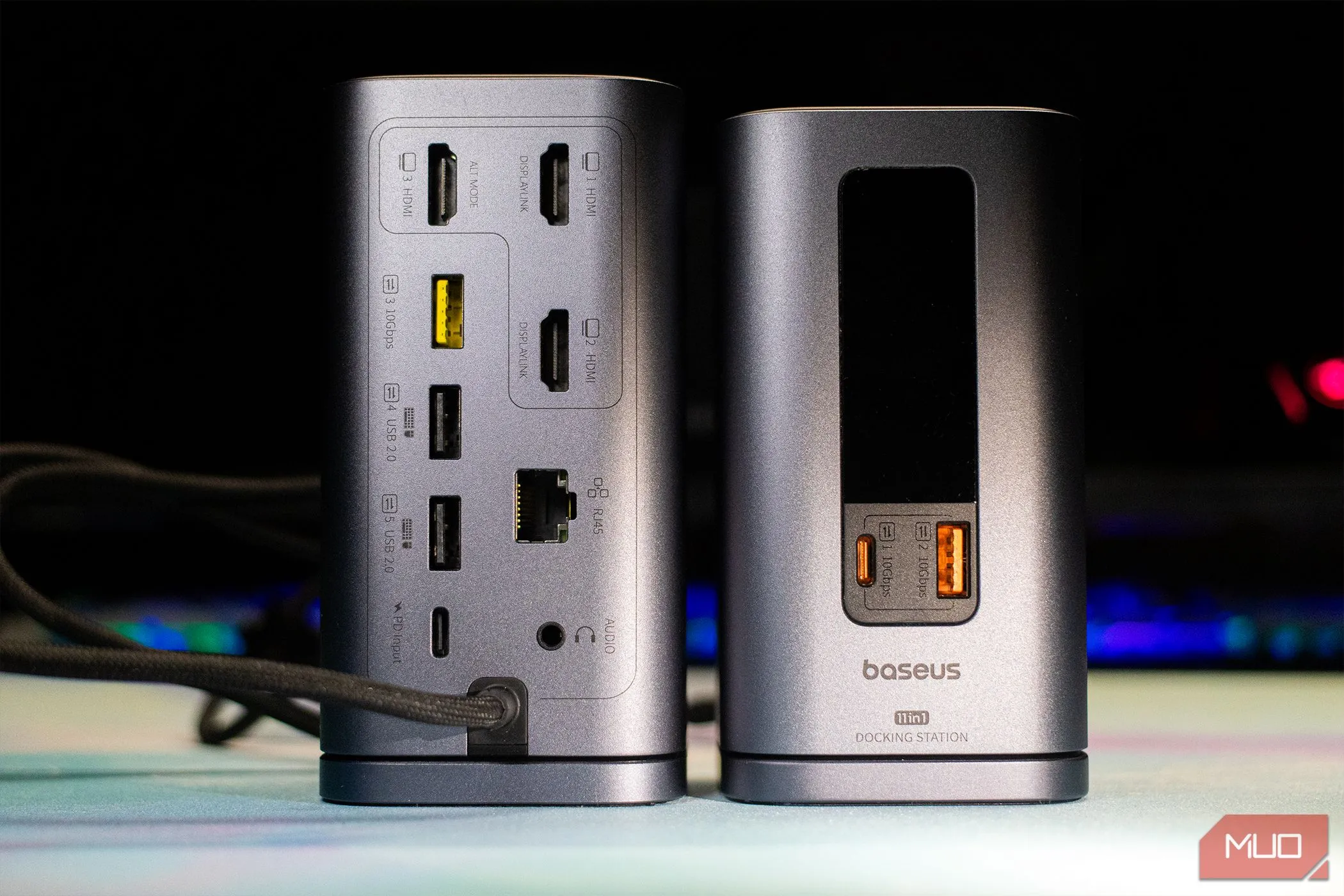 Cận cảnh các cổng kết nối phía sau trên phiên bản Baseus Spacemate dành cho macOS