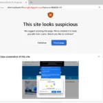 Cảnh báo từ Microsoft Edge về một trang web đáng ngờ, hiển thị thông báo chặn scareware và các tùy chọn hành động.