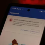 Cảnh báo về tính năng quản lý mật khẩu trong Microsoft Authenticator trên giao diện điện thoại