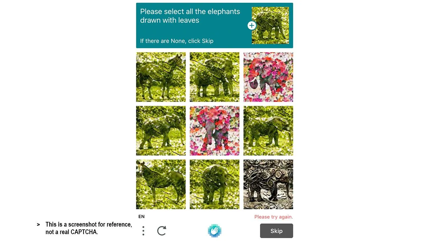 CAPTCHA voi được vẽ bằng lá