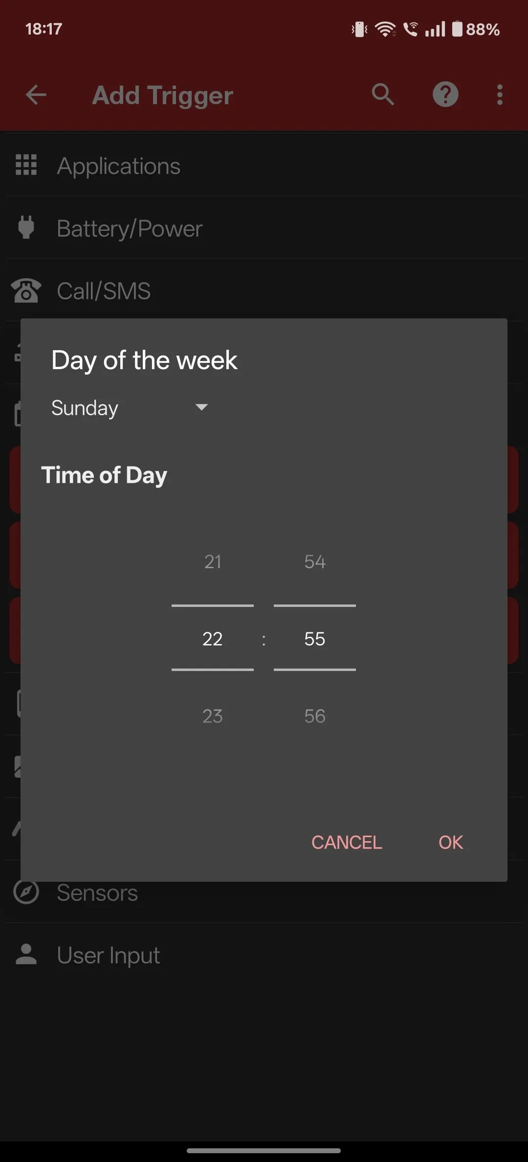 Cấu hình ngày và thời gian cụ thể cho trigger &quot;Date/Time&quot; để MacroDroid tự động xóa ảnh.