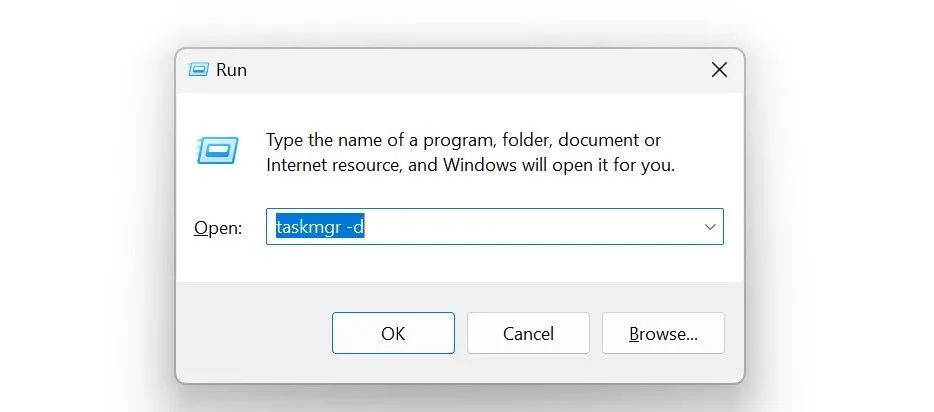 Chạy Task Manager cổ điển từ tiện ích Run trên Windows 11