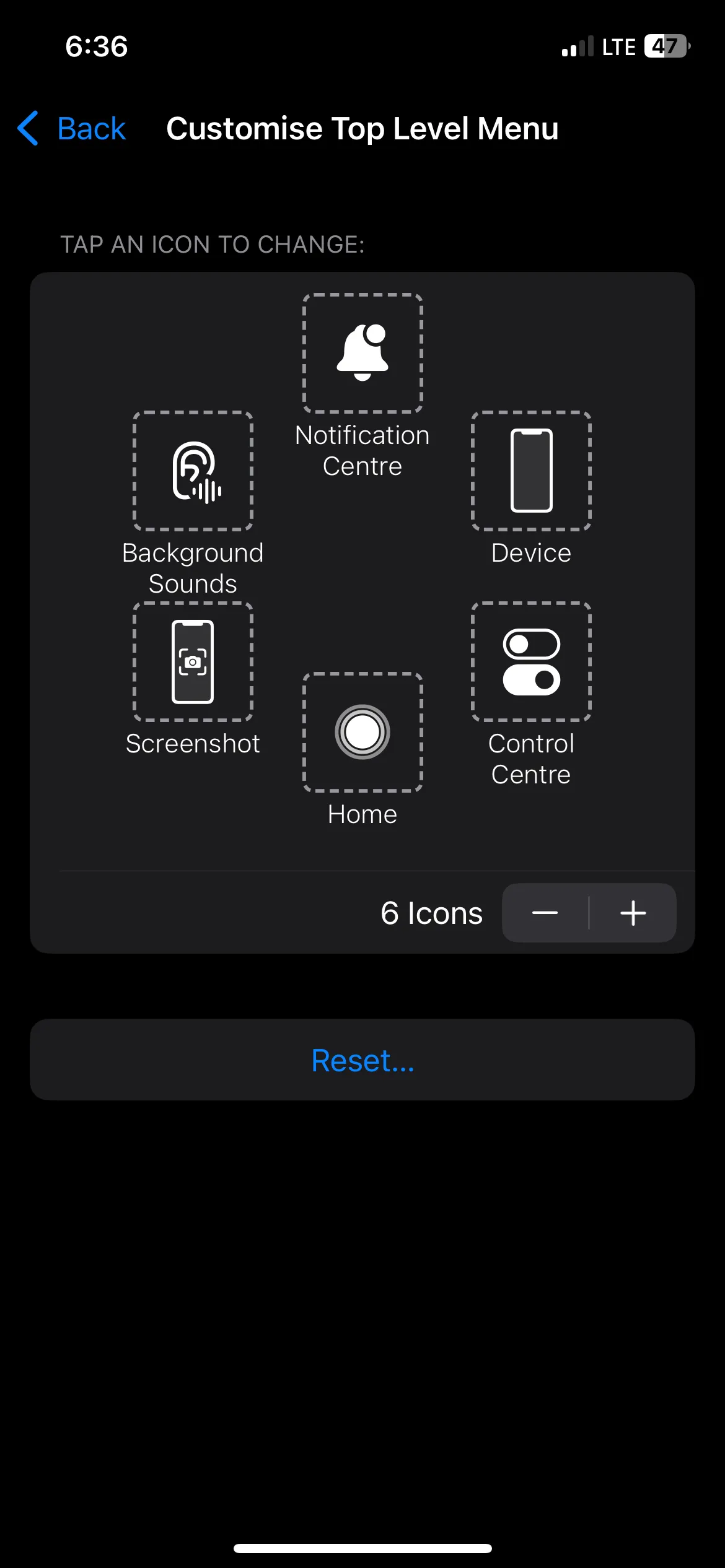 Chọn hành động &quot;Chụp ảnh màn hình&quot; để thêm vào menu AssistiveTouch trên iPhone