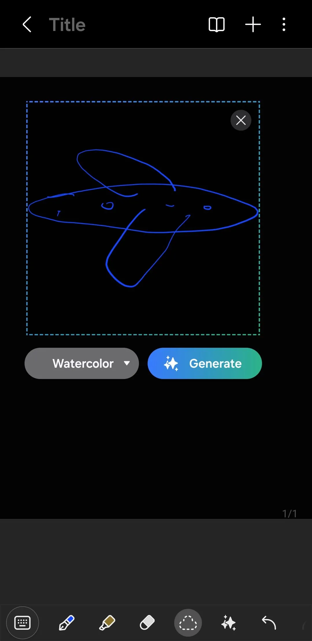 Chức năng Sketch to Image trong Samsung Notes chuyển đổi bản phác thảo thô thành hình ảnh rõ nét