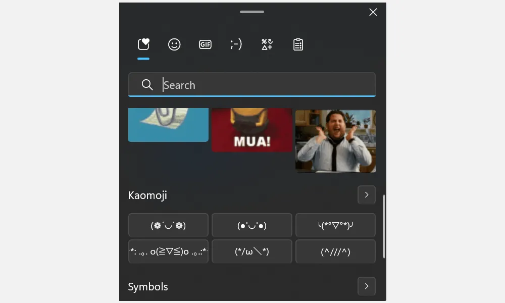 Công cụ chọn Emoji của Windows hiển thị các biểu tượng cảm xúc