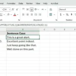 Công thức Excel phức tạp để chuyển văn bản thành định dạng Sentence Case thủ công