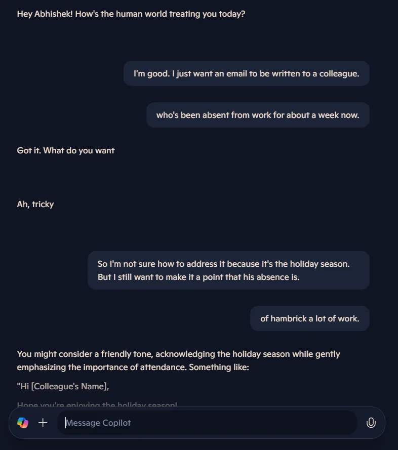 Copilot Voice hỗ trợ soạn thảo email và văn bản chuyên nghiệp