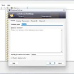 Cửa sổ cài đặt cơ sở dữ liệu KeePass hiển thị các tùy chọn mã hóa và lưu trữ tệp KDBX