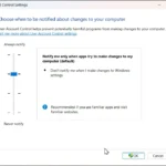 Cửa sổ Cài đặt kiểm soát tài khoản người dùng UAC trong Windows 11