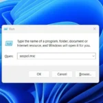 Cửa sổ Lệnh Run để nhập 'secpol.msc' mở Local Security Policy trên Windows