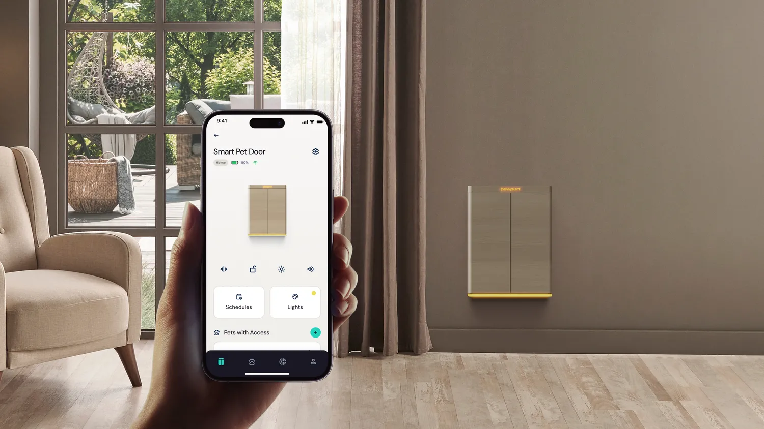 Cửa thông minh Pawport Smart Pet Door với ứng dụng điều khiển trên điện thoại