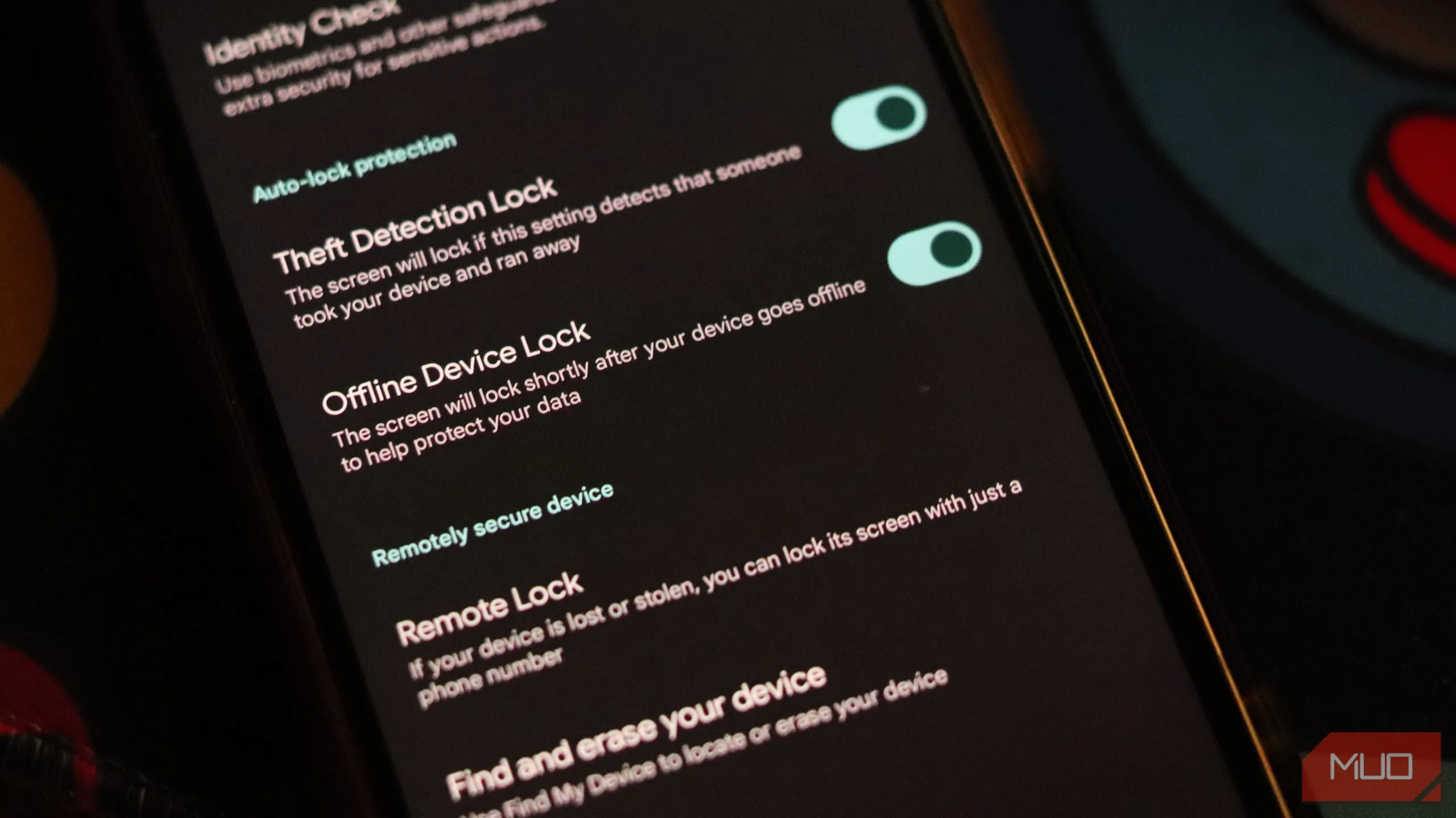 Danh sách các tính năng bảo vệ chống trộm Android trong phần cài đặt điện thoại