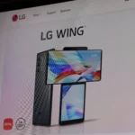 Điện thoại LG Wing hiển thị trên website chính thức của LG với logo đặc trưng