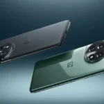 Điện thoại OnePlus 11 màu đen Titan và xanh lục Vĩnh cửu với thiết kế camera đặc trưng