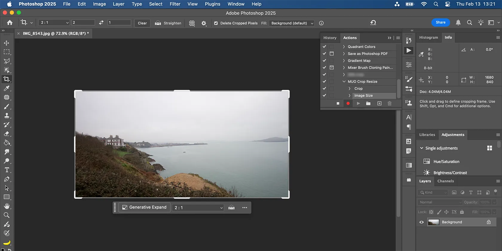 Ghi lại các thao tác chỉnh sửa để tạo Photoshop Action