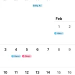 Giao diện Apple Calendar trên iPhone hiển thị các sự kiện đã đồng bộ