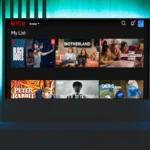 Giao diện Apple TV từng hiển thị danh sách Netflix trong phần Tiếp tục xem và Danh sách của tôi
