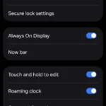 Giao diện cài đặt Màn hình khóa và AOD trên điện thoại Android